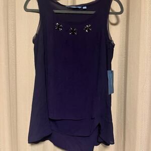 Simply Vera Wang Dark Purple Tank Top Blouse NWT Size xs